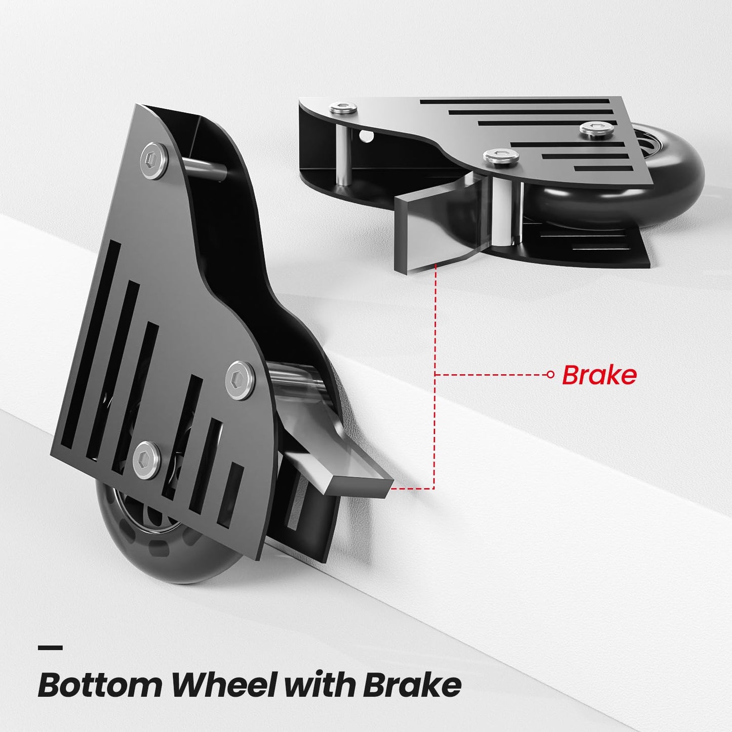 Rolling Library Ladder Hardware Kit, 3.3FT Round Tube Track Sliding Library Ladder Hardware Kit, Floor Rollers with Brake, Rolling Ladder Hardware Kit for Library, Bookshelf (No Ladder)