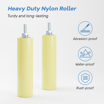 Heavy Duty Slide Gate Guide Roller 6" Sliding Gate Roller L Rear Post Bracket, Iron Gate Guide Wheel Pulley, Adjustable Bolts Slide Gate Support Assembly for Sliding Rolling Gates