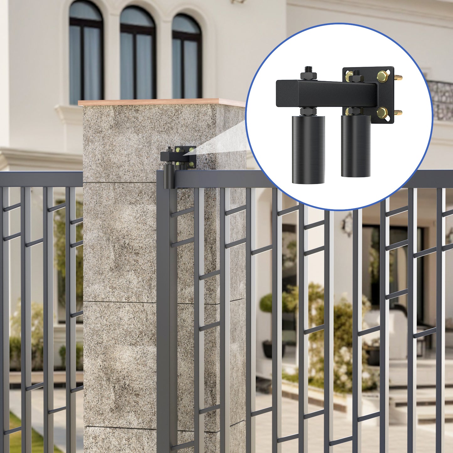 Adjustable Slide Gate Guide Roller,Heavy Duty 4" Thickening Sliding Gate Support Assembly, Iron Gate Guide Wheel Pulley, Adjustable Up to 5.7" for Sliding Rolling Gates