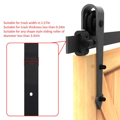 Sliding Barn Door Stopper Rail Stop for Single or Double Barn Doors Top Flat Track Middle Both End, Adjustable Fits 1.57in/40mm Width Track, Black 1 Pair