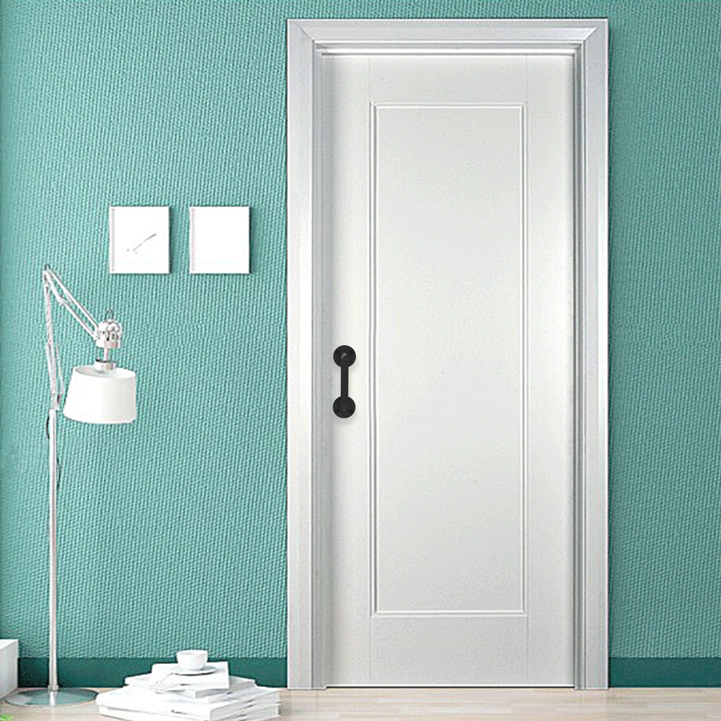 9.6" Pipe Barn Door Pull Handle Black Rustic Industrial Grab Bar, Sliding Door Barn Handles, Towel Bar, Handrail and Pulls Handles for Stairs