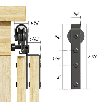 8FT Cabinet Bypass Mini Sliding Barn Door Hardware Kit for 4 Doors, Super Mini Closet Door Track Set, Apply for Storage Window TV Stand Closet (No Cabinet)