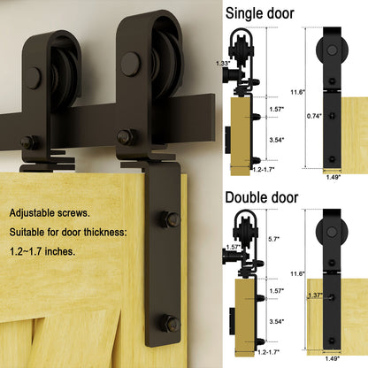 108" Bi-Folding Sliding Barn Door Hardware Kit,9FT Heavy Duty Track Roller Kit for Max 26" x 4 Doors,Smoothly and Quietly,Easy to Install,No Door Panel,Black