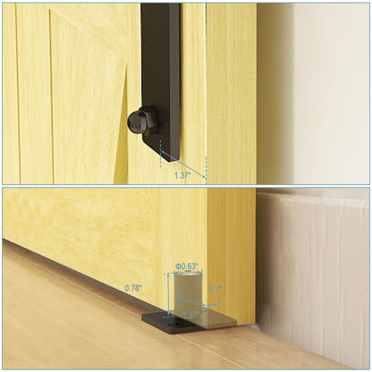 60" Bi-Folding Sliding Barn Door Hardware Kit,5FT Heavy Duty Track Roller Kit for Max 14" x 4 Doors,Smoothly and Quietly,Easy to Install,No Door Panel,Black