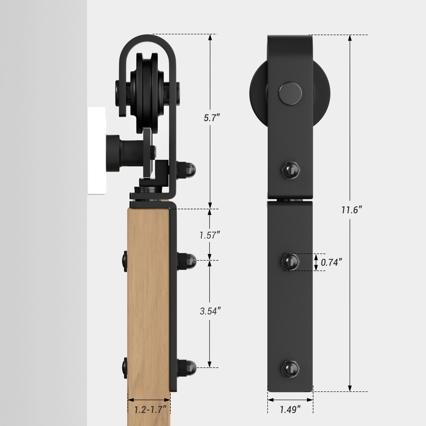 30" Bi-Folding Sliding Barn Door Hardware Kit,2.5FT Heavy Duty Track Roller Kit for Max 13" x 2 Doors,Smoothly and Quietly,Easy to Install,No Door Panel,Black