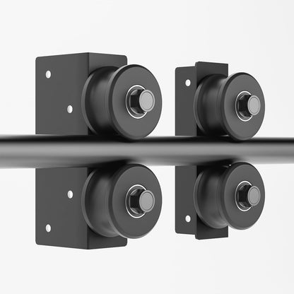 Rolling Library Ladder Hardware Kit, 3.3FT Round Tube Track Sliding Library Ladder Hardware Kit, Floor Rollers with Brake, Rolling Ladder Hardware Kit for Library, Bookshelf (No Ladder)