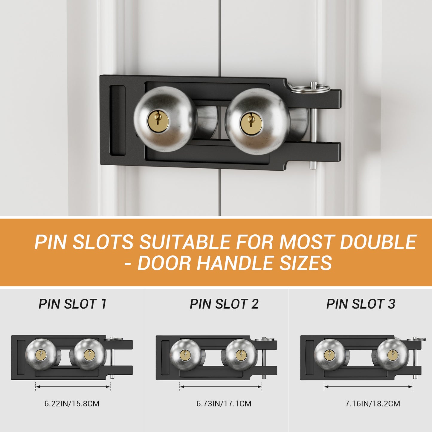 Double Door French Door Locks, Adjustable Childproof French Door Security,Easy Adjustable French Door Locks,Lock Picking,Black