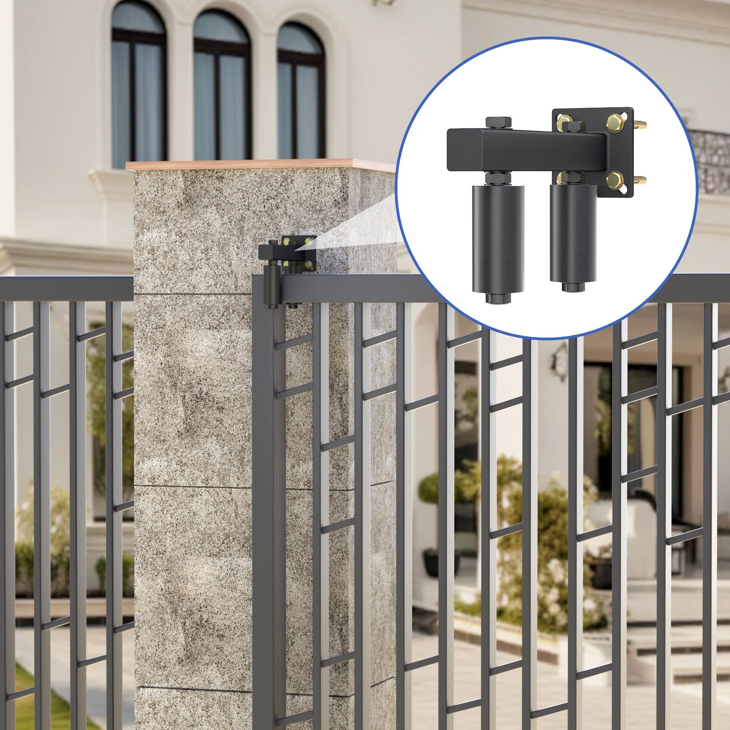 Adjustable Slide Gate Guide Roller,Heavy Duty 3" Thickening Sliding Gate Support Assembly, Iron Gate Guide Wheel Pulley, Adjustable Up to 4" for Sliding Rolling Gates