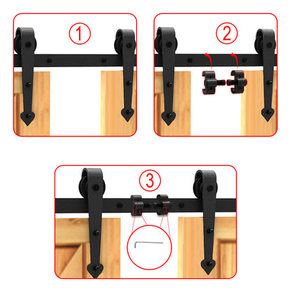Sliding Barn Door Stopper Rail Stop for Single or Double Barn Doors Top Flat Track Middle Both End, Adjustable Fits 1.57in/40mm Width Track, Black 1 Pair
