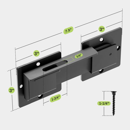 7.5" Flip Gate Latch Lock with Padlock Hole, 3.5mm Heavy Duty Gate Latch for Wooden Fence Gates, Swing Gate, Outdoor Fence Shed Barn Door Latch Lock, Gate Latches Hardware, Matte Black
