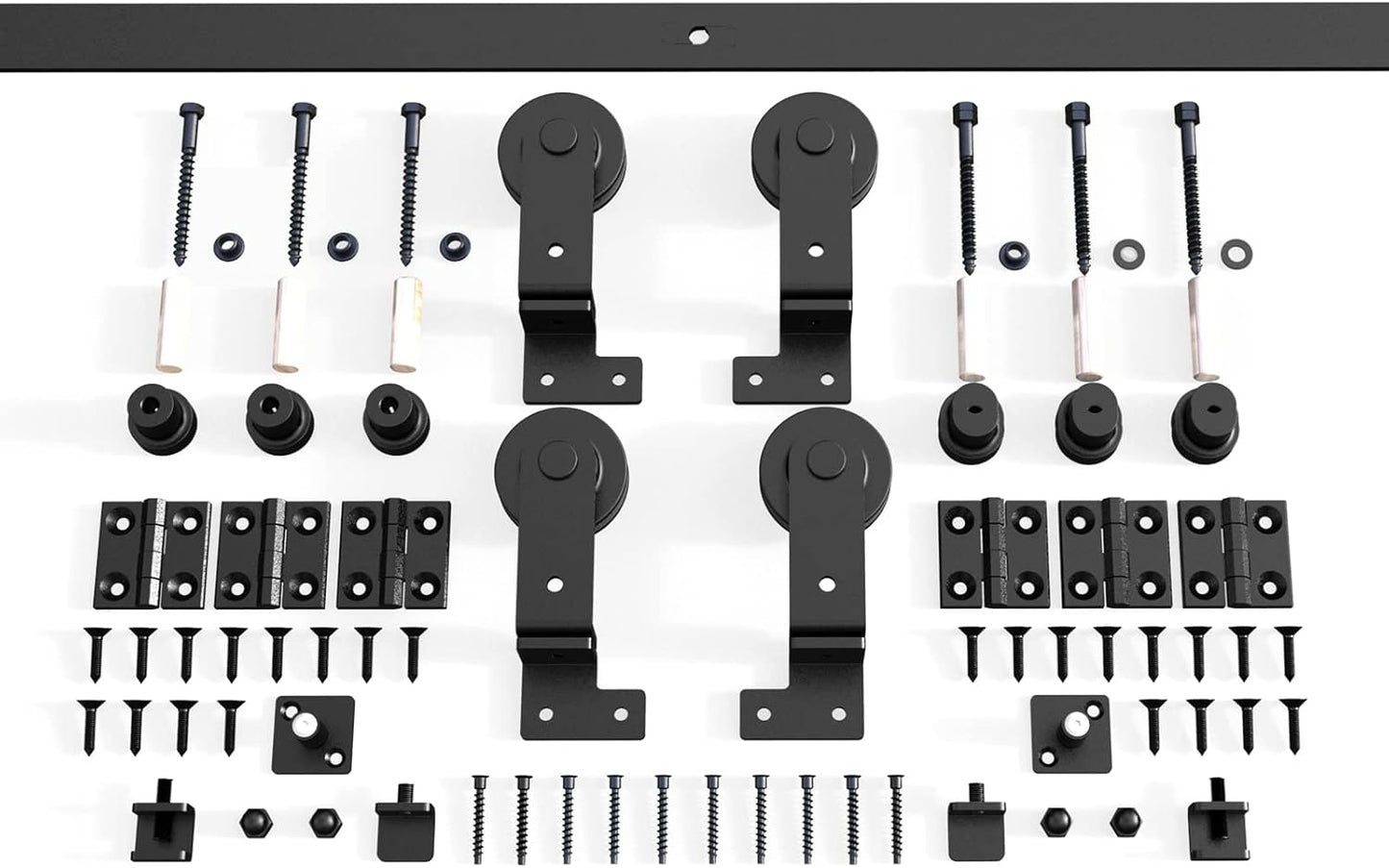 TOIMIOTOIM 48" Bi-Folding Sliding Barn Door Hardware Kit, 4FT Bi Fold Barn Door Hardware Kit for 4 Doors,Max Door Width 11",Smoothly and Quietly,Easy to Install,No Door Panel,Black
