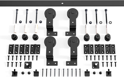 TOIMIOTOIM 48" Bi-Folding Sliding Barn Door Hardware Kit, 4FT Bi Fold Barn Door Hardware Kit for 4 Doors,Max Door Width 11",Smoothly and Quietly,Easy to Install,No Door Panel,Black
