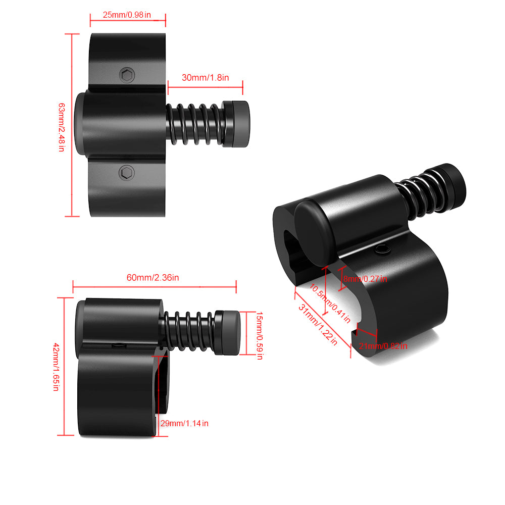 Sliding Barn Door Stopper Rail Stop for Single or Double Barn Doors Top Flat Track Middle Both End, Adjustable Fits 1.57in/40mm Width Track, Black 1 Pair