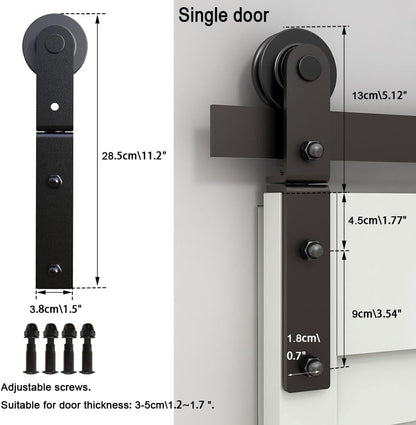 TOIMIOTOIM 42" Bifold Barn Door Hardware Kit,3.5FT Heavy Duty Track Roller Kit for Max 19"x 2 Doors,Smoothly and Quietly,Easy to Install,No Door Panel,Black