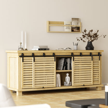 5FT Cabinet Bypass Mini Sliding Barn Door Hardware Kit for 4 Doors, Super Mini Closet Door Track Set, Apply for Storage Window TV Stand Closet (No Cabinet)