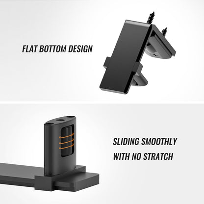 Upgraded Sliding Barn Door Bottom Floor Guide with Adjustable Roller, Wall Mount Floor Guide, Smoothly and Quietly, Easy to Install, Fits up to 2" Thickness Door, Black