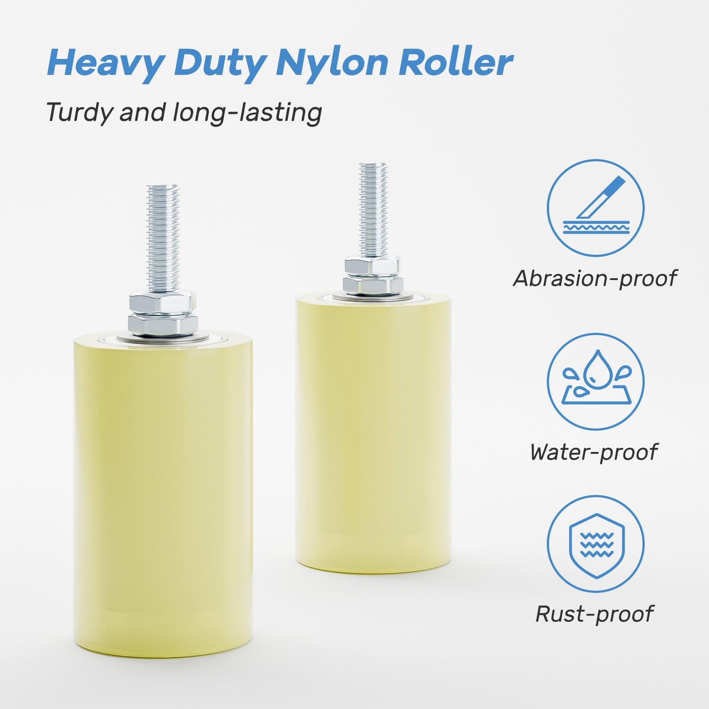 Heavy Duty Slide Gate Guide Roller 3" Sliding Gate Roller L Rear Post Bracket, Iron Gate Guide Wheel Pulley, Adjustable Bolts Slide Gate Support Assembly for Sliding Rolling Gates