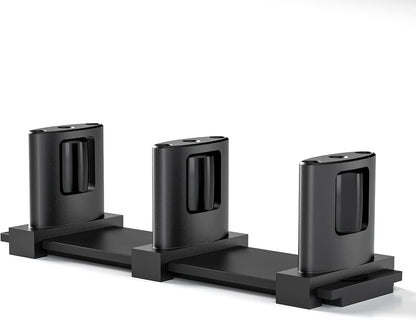 Sliding Closet Door Floor Guide, Bypass Door Floor Guide Adjustable 3-Roller Design Floor Mount Sliding Door Guides, Smoothly and Quietly, Black