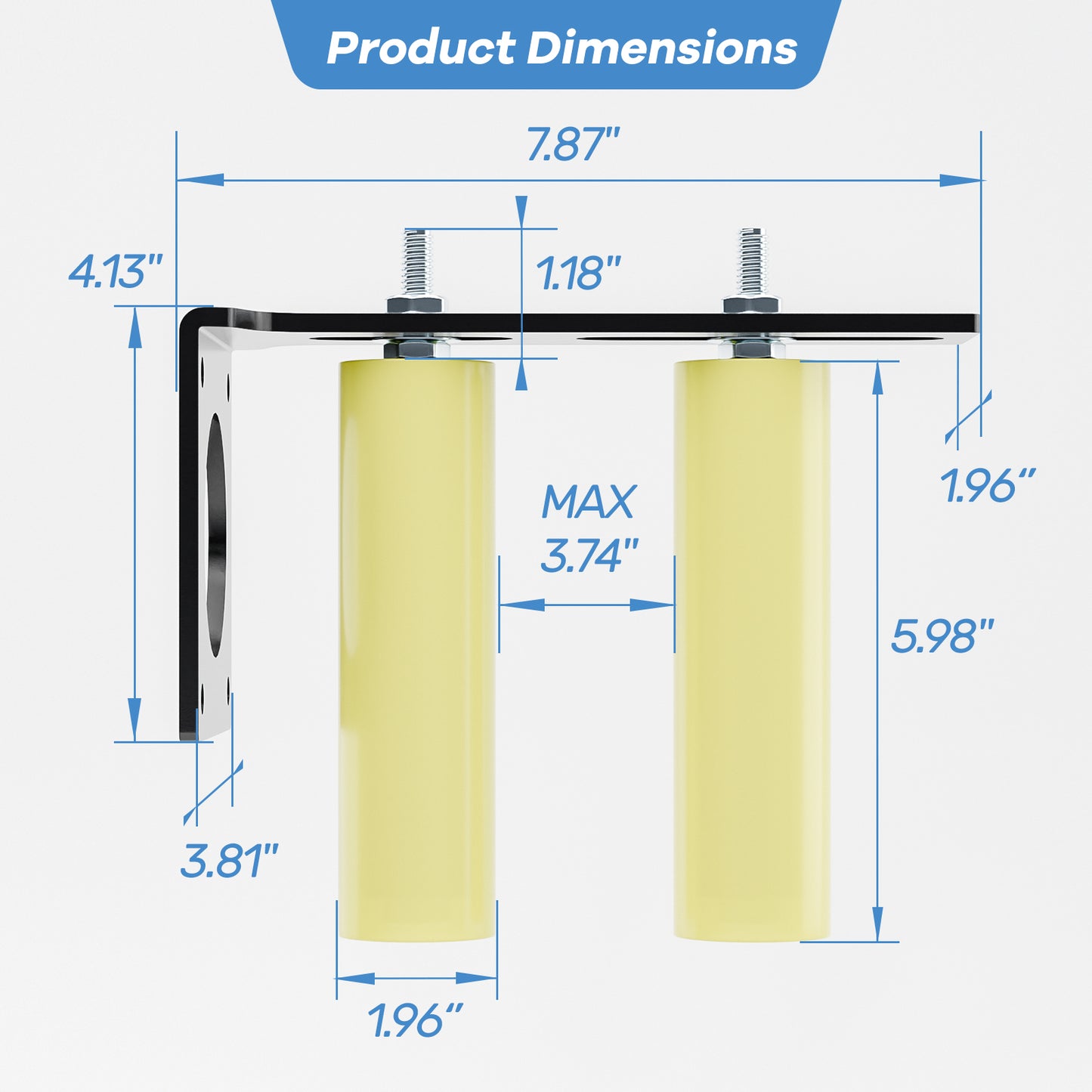 Heavy Duty Slide Gate Guide Roller 6" Sliding Gate Roller L Rear Post Bracket, Iron Gate Guide Wheel Pulley, Adjustable Bolts Slide Gate Support Assembly for Sliding Rolling Gates
