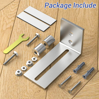 TOIMIOTOIM 1 PC Barn Door Bottom Floor Guide, Adjustable Roller Wall Mounted Stainless Steel Sliding Door Guides for Door Thick Up to 2 1/8" Easy Installation and Smooth Sliding Operation