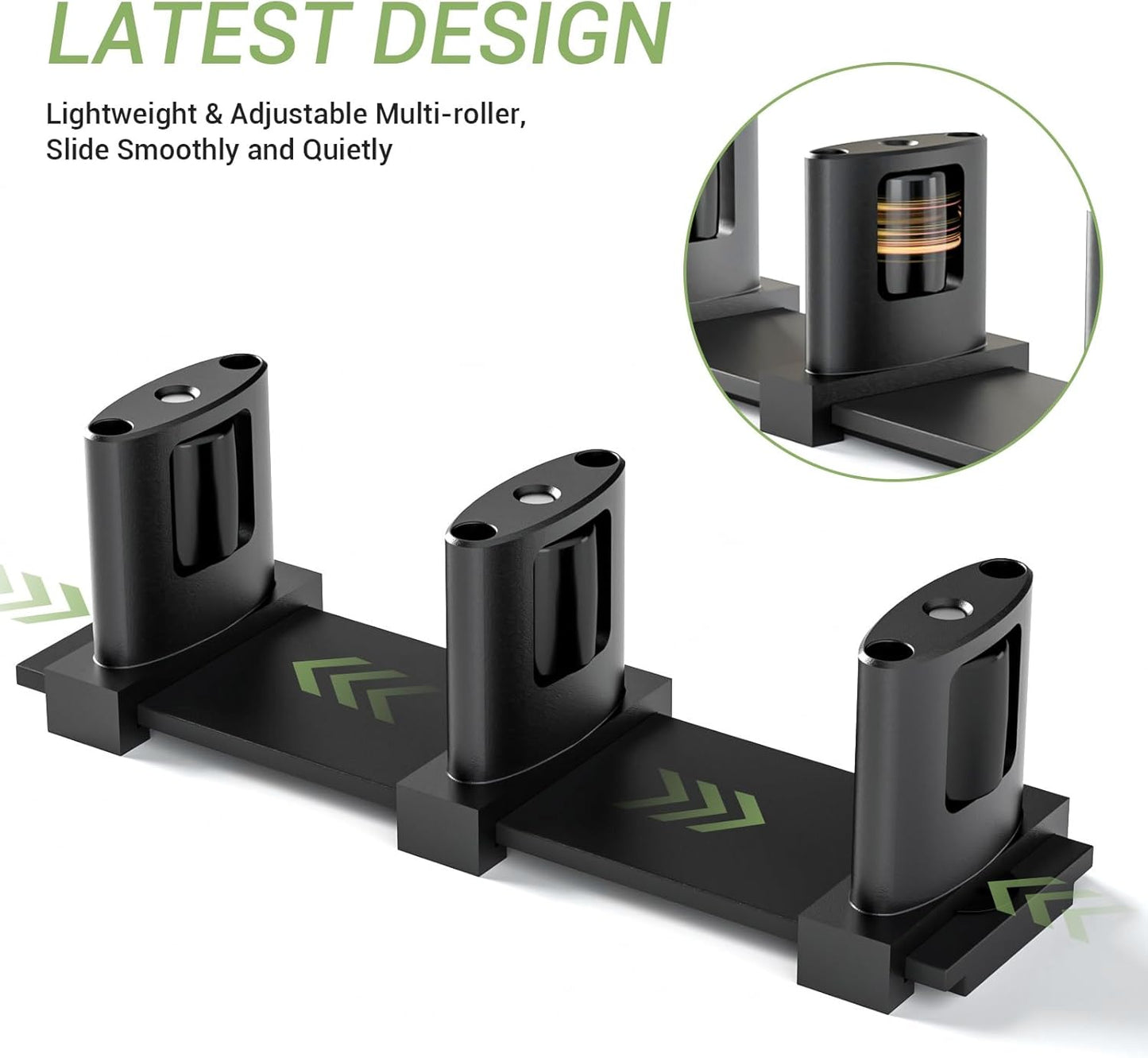 Sliding Closet Door Floor Guide, Bypass Door Floor Guide Adjustable 3-Roller Design Floor Mount Sliding Door Guides, Smoothly and Quietly, Black