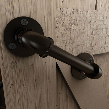 9.6" Pipe Barn Door Pull Handle Black Rustic Industrial Grab Bar, Sliding Door Barn Handles, Towel Bar, Handrail and Pulls Handles for Stairs