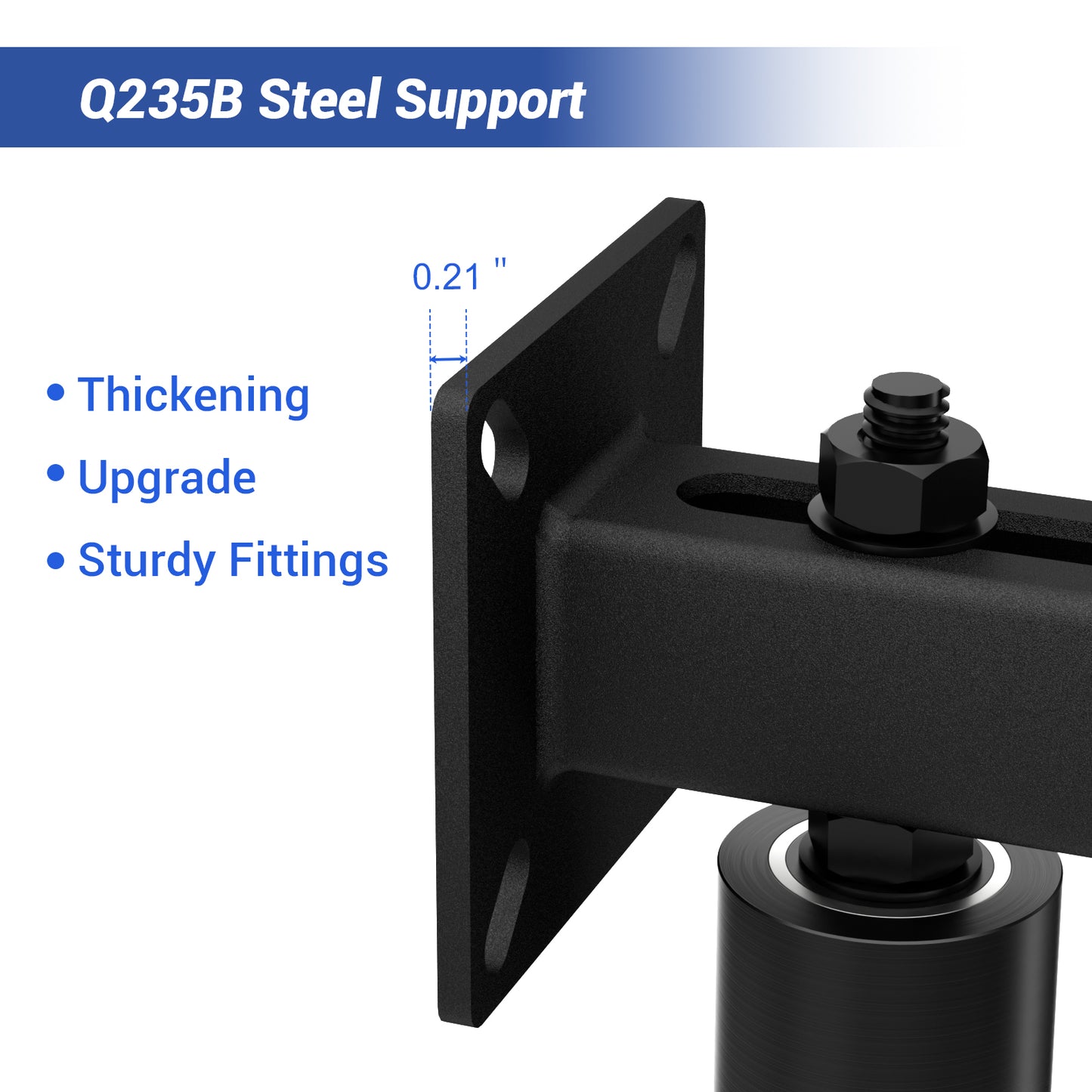 Adjustable Slide Gate Guide Roller,Heavy Duty 4" Thickening Sliding Gate Support Assembly, Iron Gate Guide Wheel Pulley, Adjustable Up to 5.7" for Sliding Rolling Gates