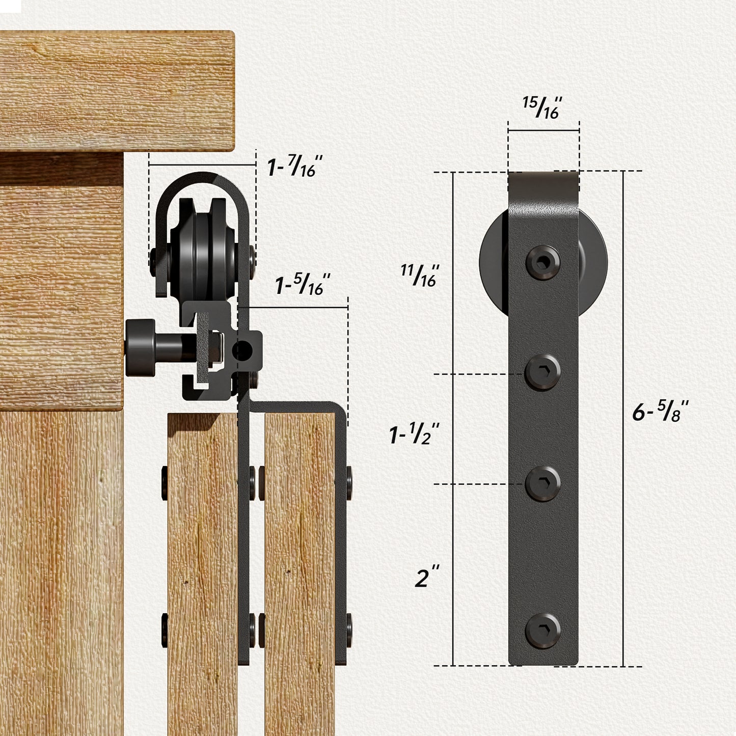 2.5FT Bypass Mini Sliding Barn Door Hardware Kit for 2 Doors, Super Mini Barn Door Track Set, Apply for Storage Window TV Stand Closet (No Cabinet)