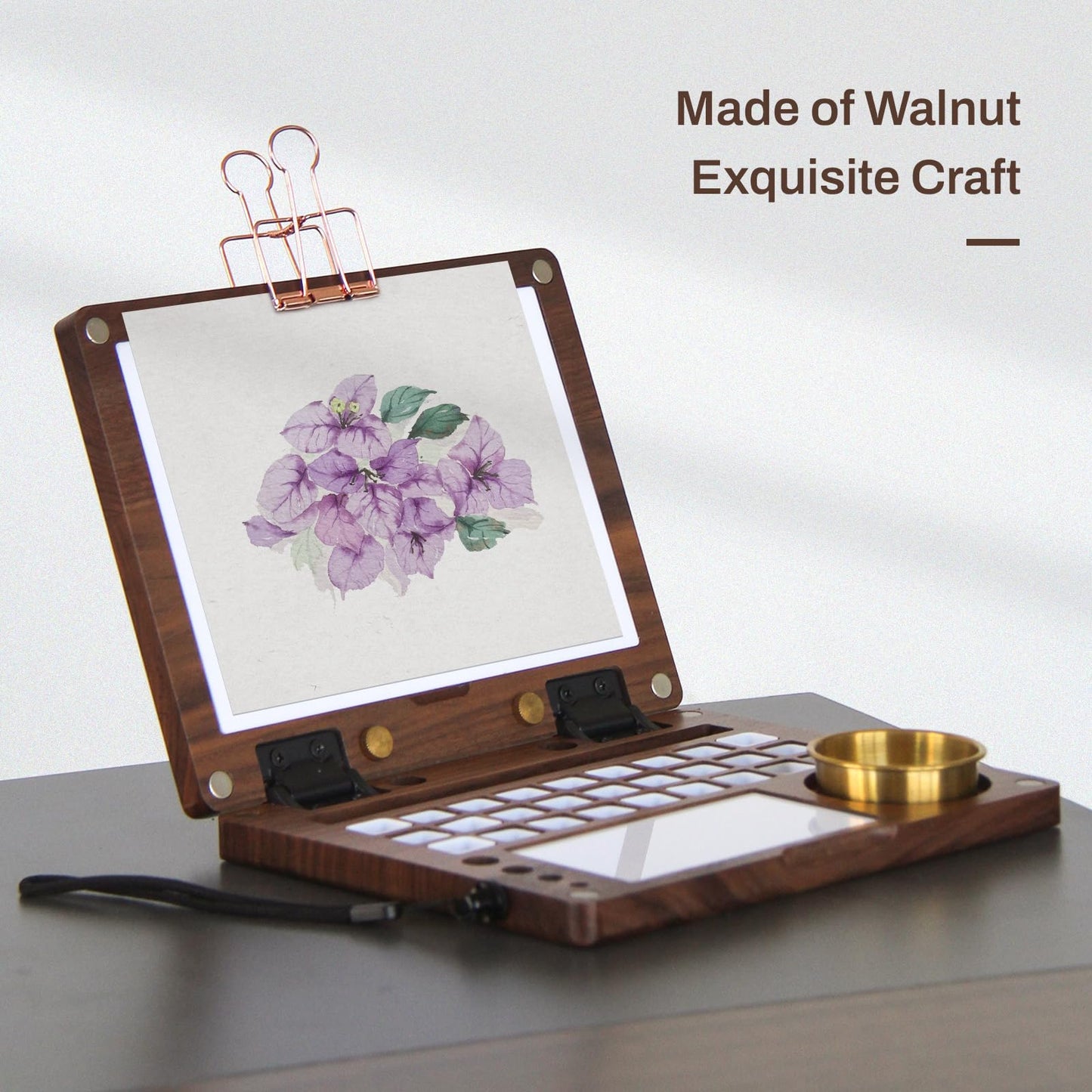 Wooden Watercolor Palette, Gouache Palette Box, Black Walnut, Travel Watercolor Palette, Watercolor Paint Palette, Paint Palette, 27 Grid