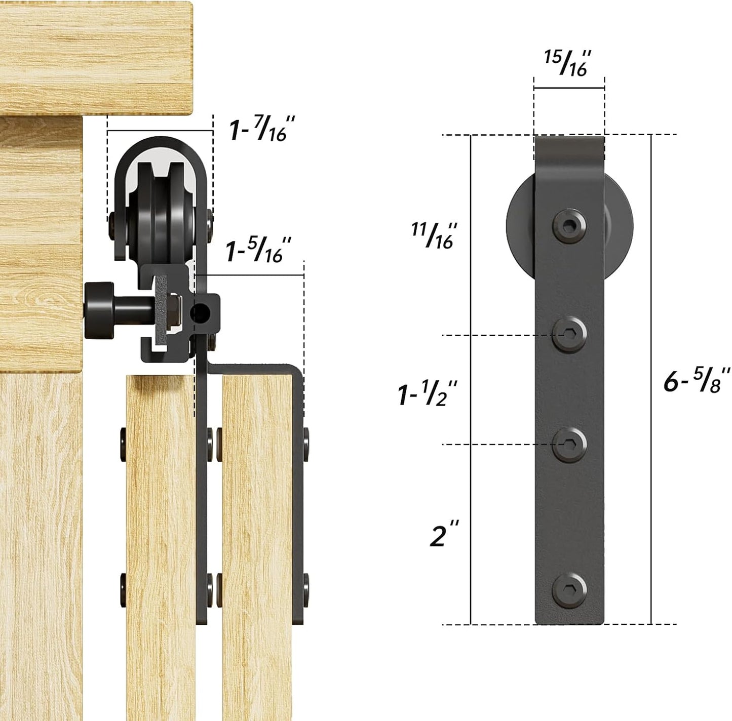 TOIMIOTOIM 5.5FT Cabinet Bypass Mini Sliding Barn Door Hardware Kit for 4 Doors, Super Mini Closet Door Track Set, Apply for Storage Window TV Stand Closet(No Cabinet)
