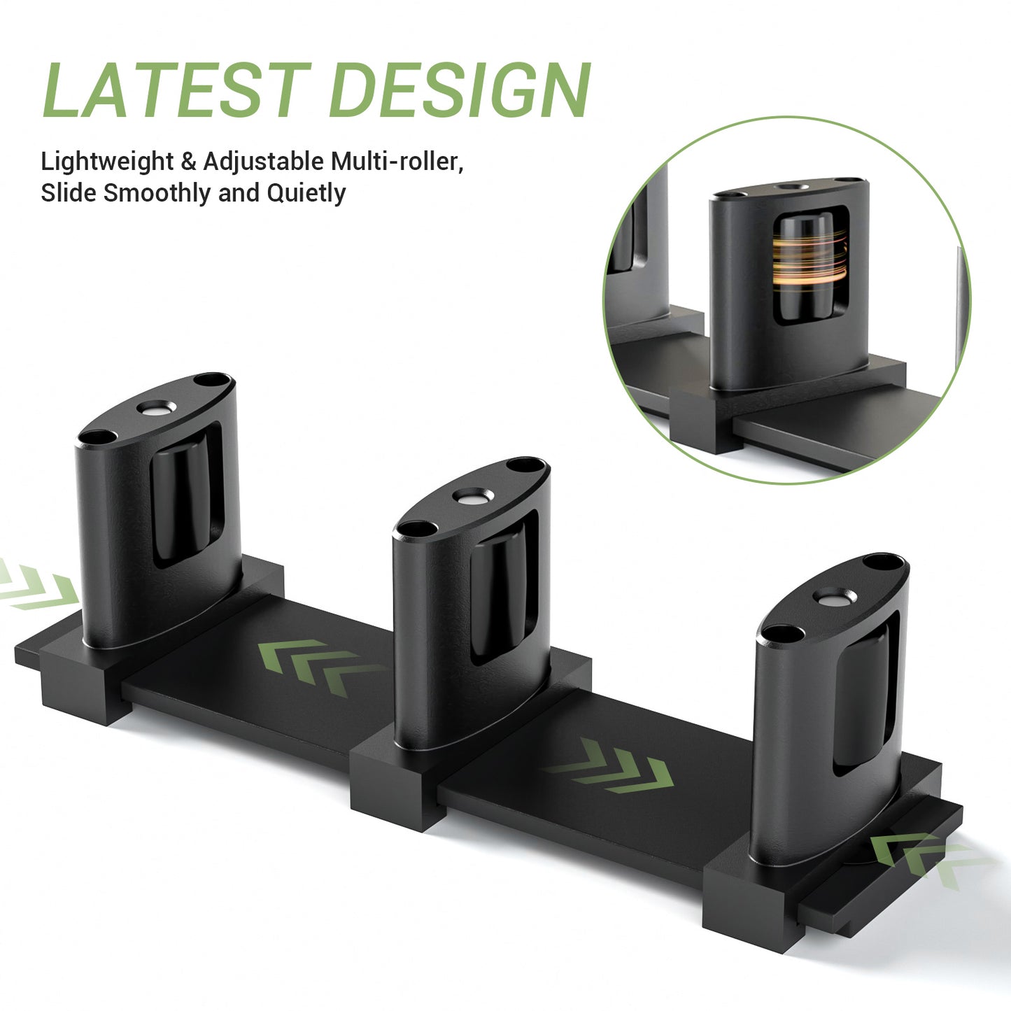 TOIMIOTOIM Sliding Closet Door Floor Guide, Bypass Door Floor Guide Adjustable 3-Roller Design Floor Mount Sliding Door Guides, Smoothly and Quietly, Black