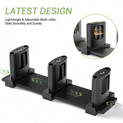 TOIMIOTOIM Sliding Closet Door Floor Guide, Bypass Door Floor Guide Adjustable 3-Roller Design Floor Mount Sliding Door Guides, Smoothly and Quietly, Black