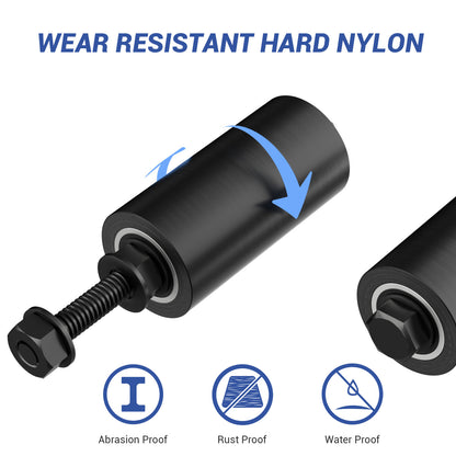 Adjustable Slide Gate Guide Roller,Heavy Duty 3" Thickening Sliding Gate Support Assembly, Iron Gate Guide Wheel Pulley, Adjustable Up to 4" for Sliding Rolling Gates