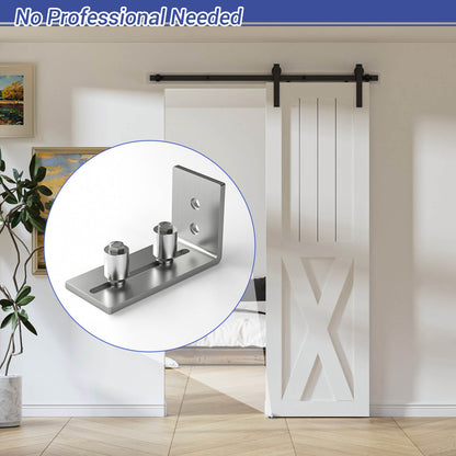TOIMIOTOIM 2 Pack Barn Door Bottom Floor Guide, Adjustable Roller Wall Mounted Stainless Steel Sliding Door Guides for Door Thick Up to 2 1/8"