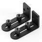 2 Pack Sliding Barn Door Bottom Floor Guide, Wall Mounted Roller Guides Ball Bearings Adjustable Stay Roller, Flat Bottom Design Style, Black
