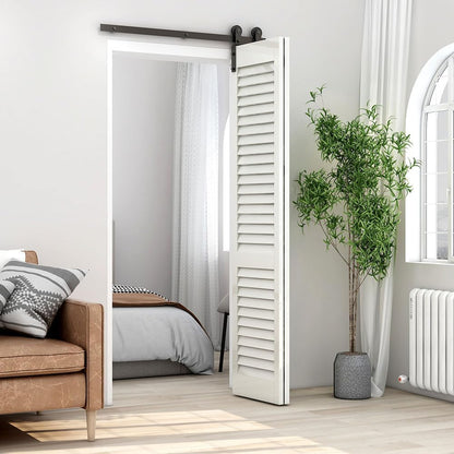 TOIMIOTOIM 42" Bifold Barn Door Hardware Kit,3.5FT Heavy Duty Track Roller Kit for Max 19"x 2 Doors,Smoothly and Quietly,Easy to Install,No Door Panel,Black