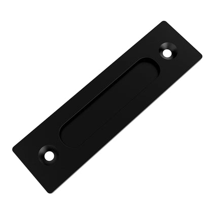 Modern 9.5" Sliding Barn Door Pull Handle with Flush Hardware Set Rustic Design Black Powder Coated Finish, Anti-Rust, Heavy Duty Both Side Handles Design