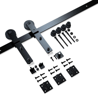 TOIMIOTOIM 42" Bifold Barn Door Hardware Kit,3.5FT Heavy Duty Track Roller Kit for Max 19"x 2 Doors,Smoothly and Quietly,Easy to Install,No Door Panel,Black