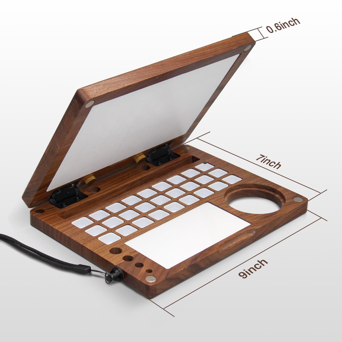 Wooden Watercolor Palette, Gouache Palette Box, Black Walnut, Travel Watercolor Palette, Watercolor Paint Palette, Paint Palette, 27 Grid