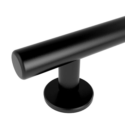 Modern 9.5" Sliding Barn Door Pull Handle with Flush Hardware Set Rustic Design Black Powder Coated Finish, Anti-Rust, Heavy Duty Both Side Handles Design