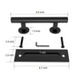 Modern 9.5" Sliding Barn Door Pull Handle with Flush Hardware Set Rustic Design Black Powder Coated Finish, Anti-Rust, Heavy Duty Both Side Handles Design