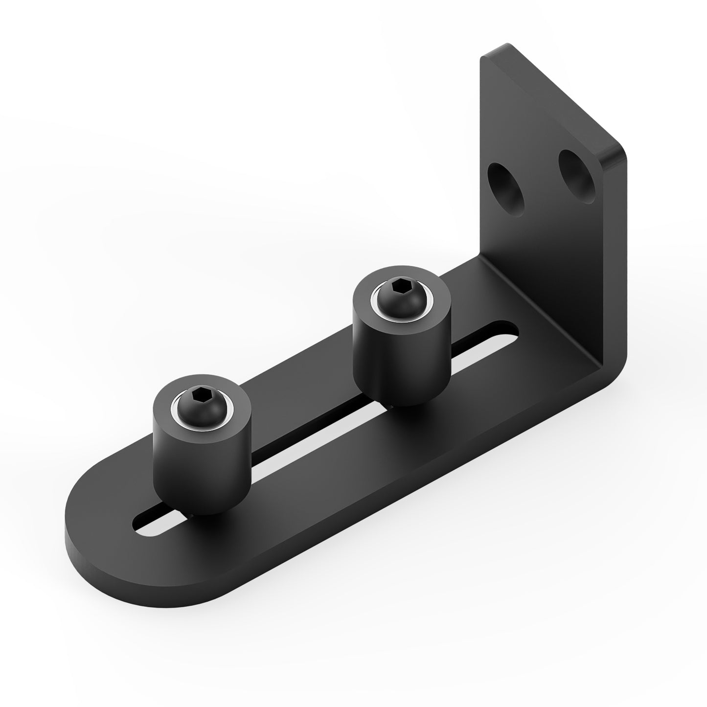 1 PC Sliding Barn Door Bottom Floor Guide, Wall Mounted Roller Guides Ball Bearings Adjustable Stay Roller, Flat Bottom Design Style, Black