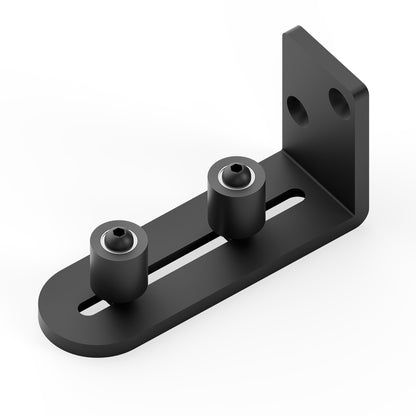 1 PC Sliding Barn Door Bottom Floor Guide, Wall Mounted Roller Guides Ball Bearings Adjustable Stay Roller, Flat Bottom Design Style, Black