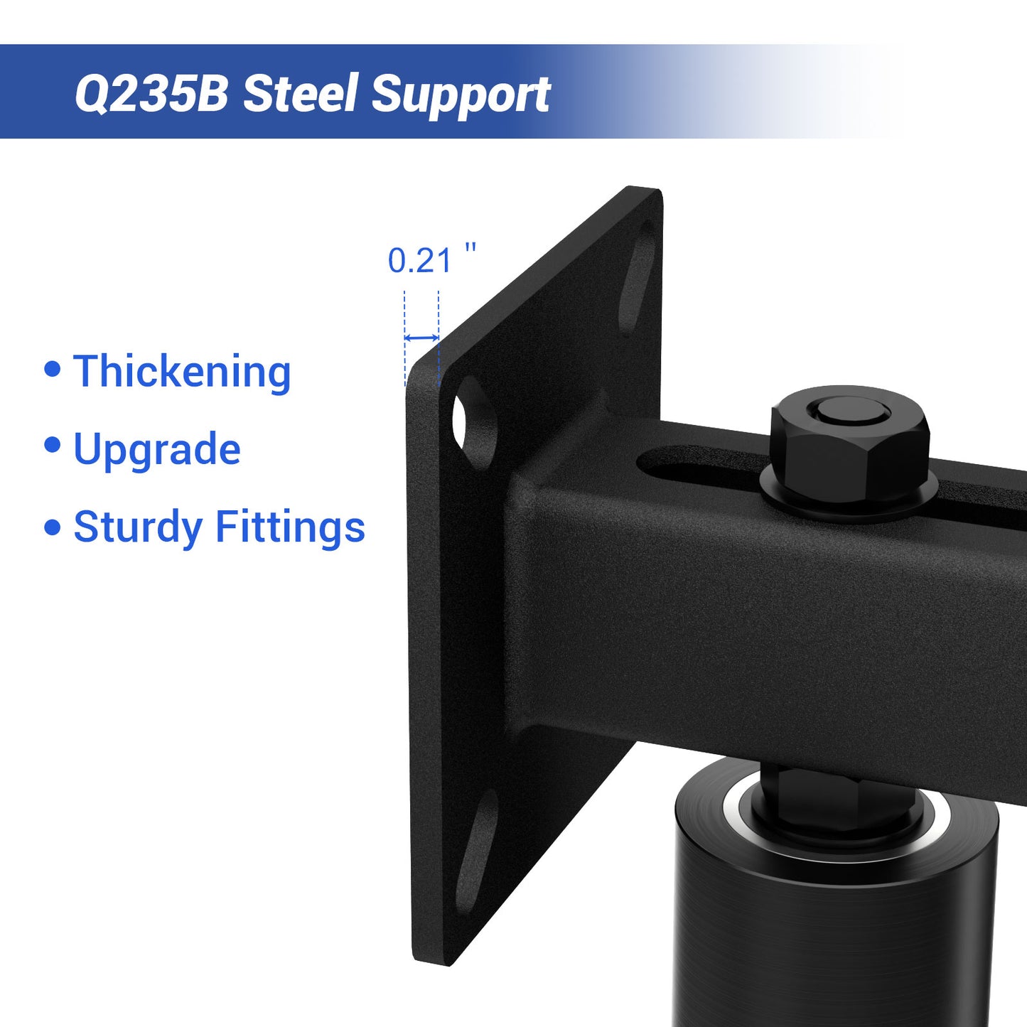 Adjustable Slide Gate Guide Roller,Heavy Duty 4" Thickening Sliding Gate Support Assembly, Iron Gate Guide Wheel Pulley, Adjustable Up to 5.7" for Sliding Rolling Gates