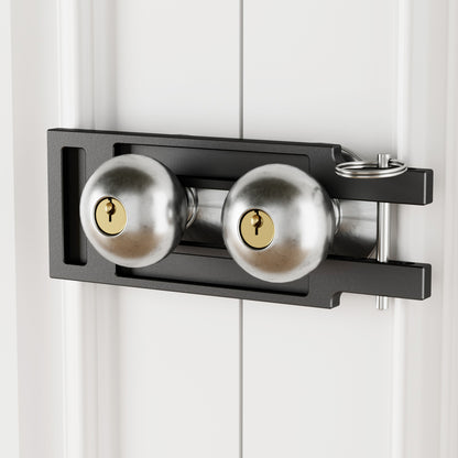Double Door French Door Locks, Adjustable Childproof French Door Security,Easy Adjustable French Door Locks,Lock Picking,Black