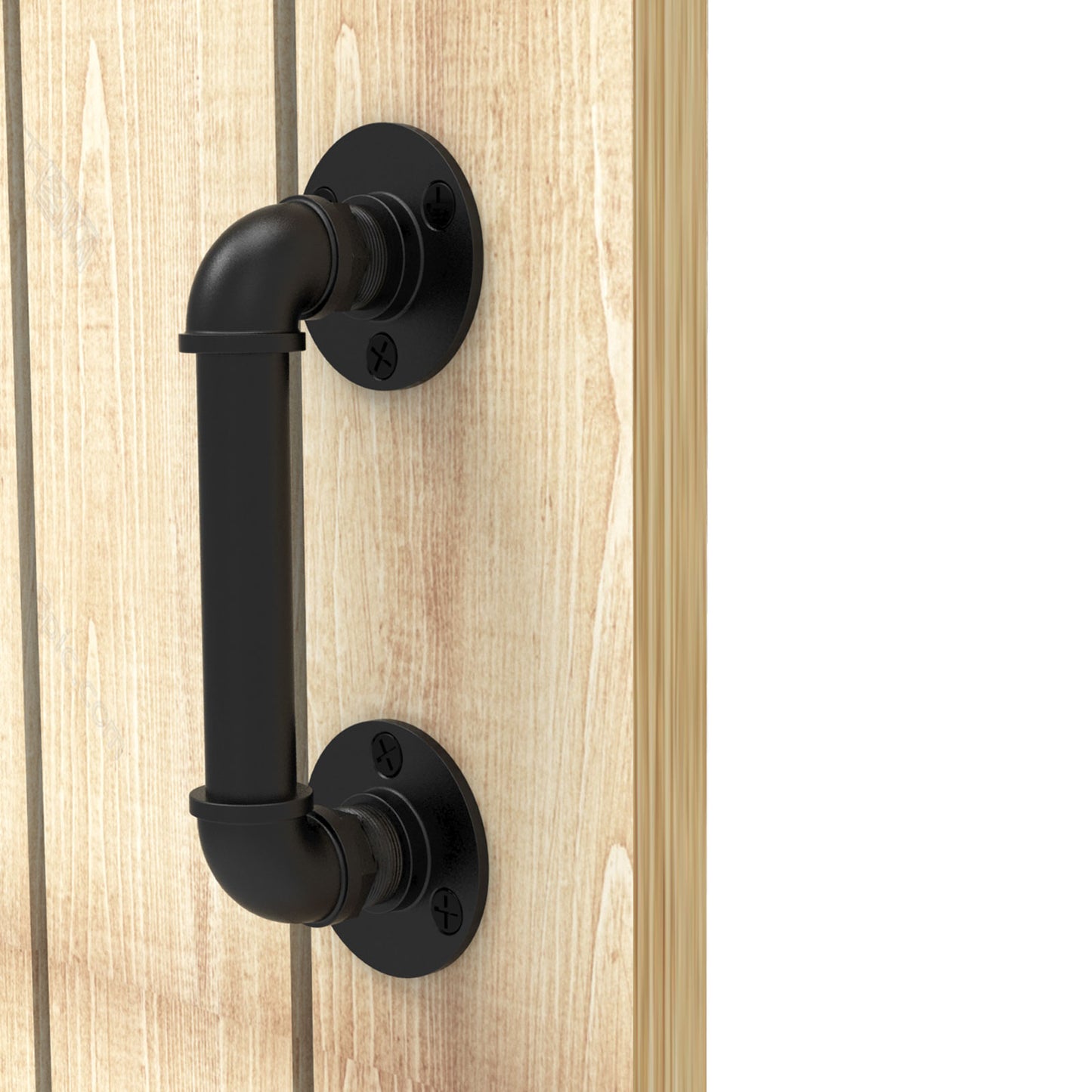 9.6" Pipe Barn Door Pull Handle Black Rustic Industrial Grab Bar, Sliding Door Barn Handles, Towel Bar, Handrail and Pulls Handles for Stairs