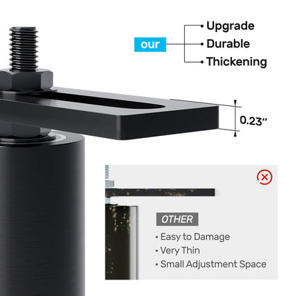 Black Heavy Duty Slide Gate Guide Roller 3" Sliding Gate Roller L Rear Post Bracket, Iron Gate Guide Wheel Pulley, Adjustable Bolts Slide Gate Support Assembly for Sliding Rolling Gates