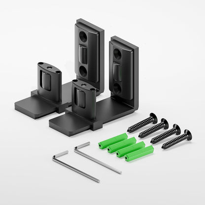 Upgraded Sliding Barn Door Bottom Floor Guide with Adjustable Roller, Wall Mount Floor Guide, Smoothly and Quietly, Easy to Install, Fits up to 2" Thickness Door, Black